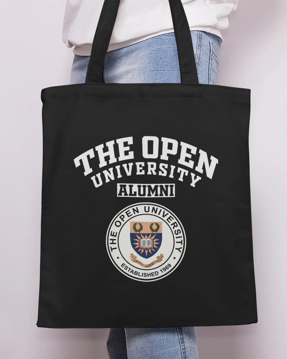 The Open Uni UK LGO Tote Bag - Printed in the EU black onesize