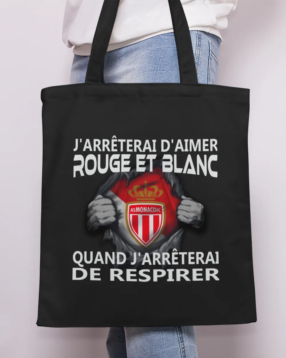 AS Monaco FC I will only stop FRA Tote Bag - Printed in the EU black onesize