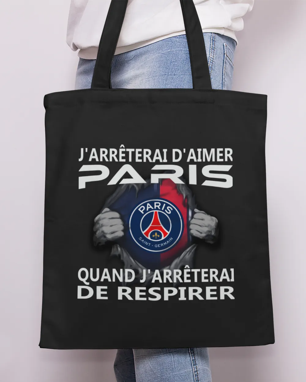 Paris Saint Germain FC I will only stop FRA Tote Bag - Printed in the EU black onesize