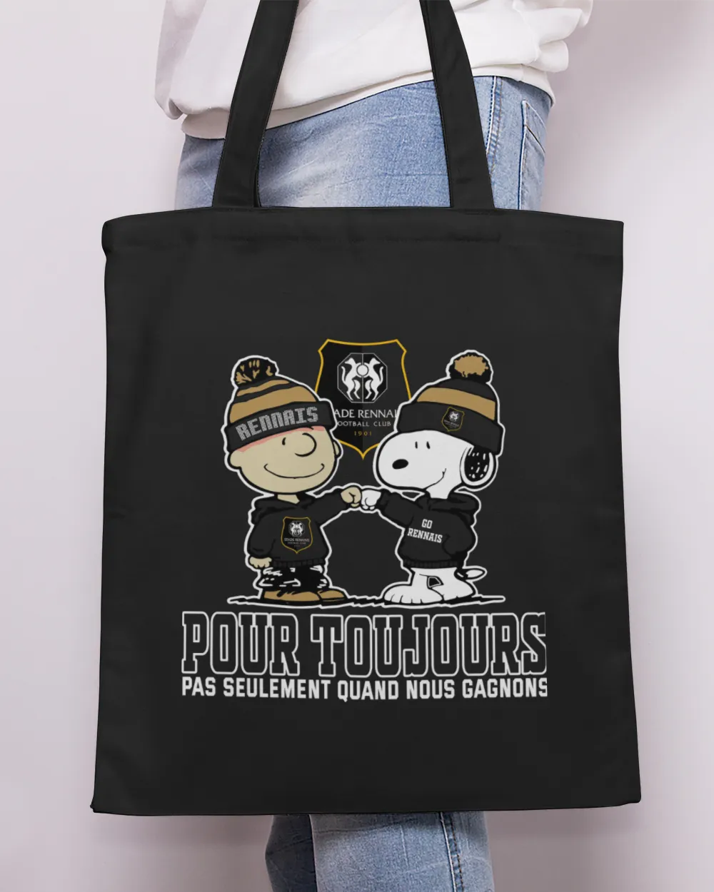 Stade Rennais FC not just we win FRA Tote Bag - Printed in the EU black onesize
