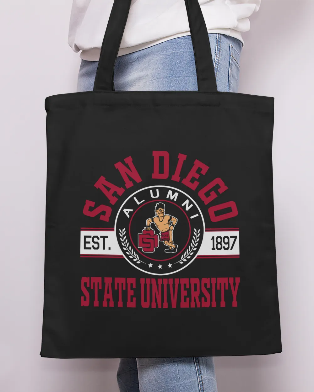 San Diego State University Lgo2 Tote Bag - Printed in the EU black onesize