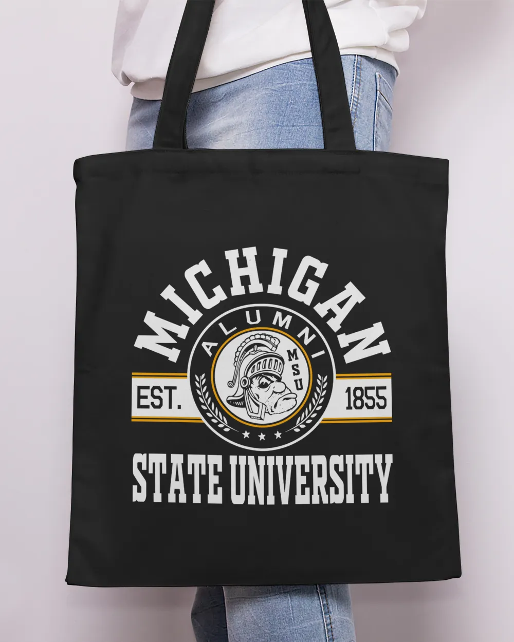 Michigan State University Lgo2 Tote Bag - Printed in the EU black onesize