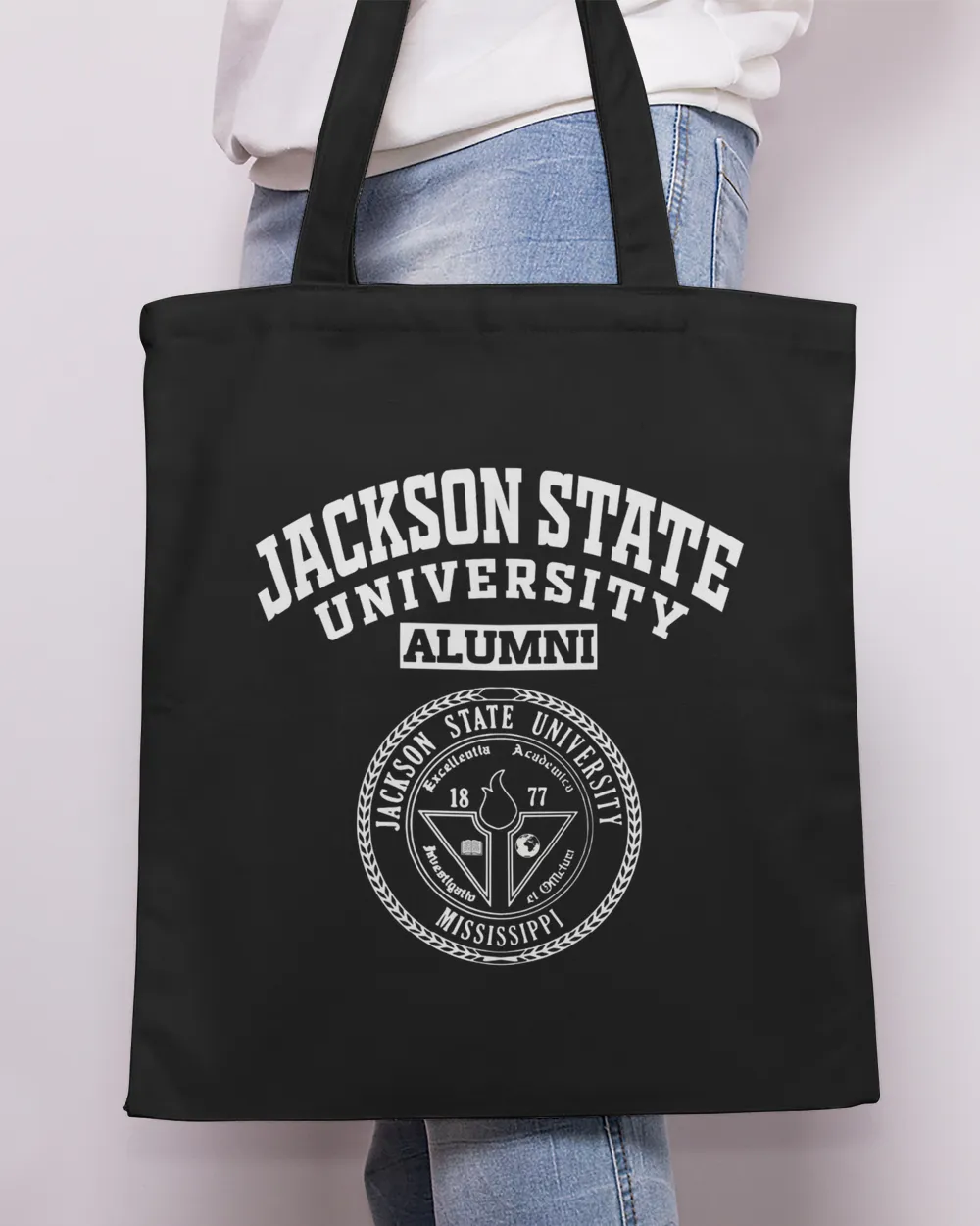 Jackson State UNI LGO Tote Bag - Printed in the EU black onesize