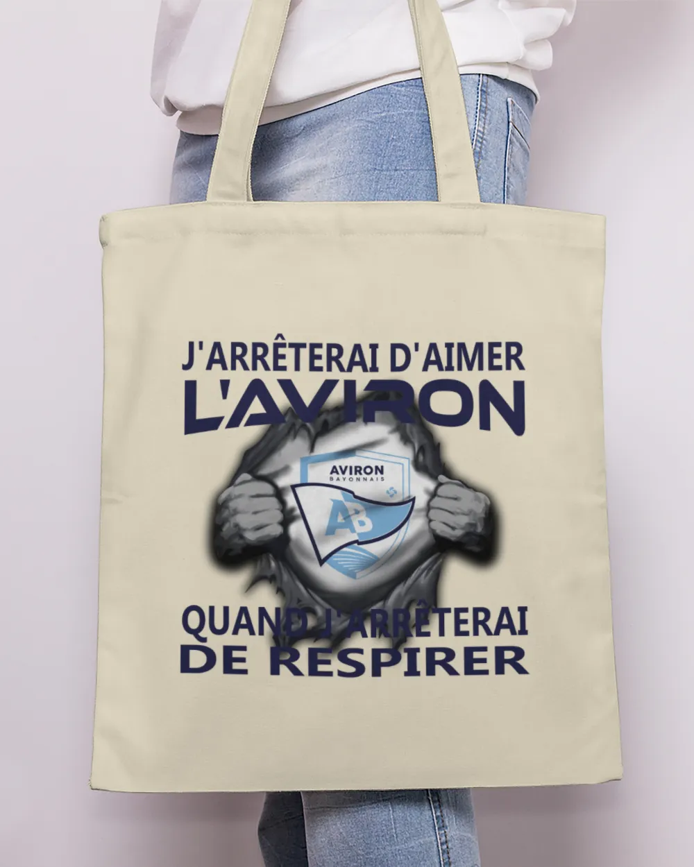 Aviron Bayonnais I will stop FRA Tote Bag - Printed in the EU natural onesize