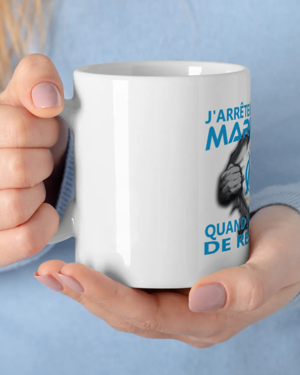 Olympique de Marseille I will only stop FRA White Mug white 11oz