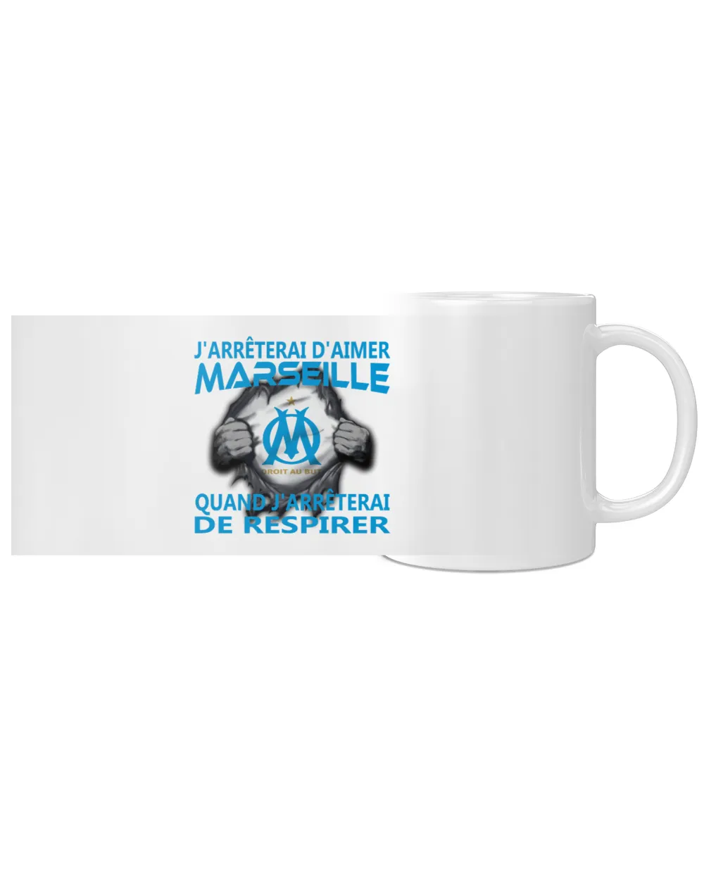 Olympique de Marseille I will only stop FRA White Mug white 11oz