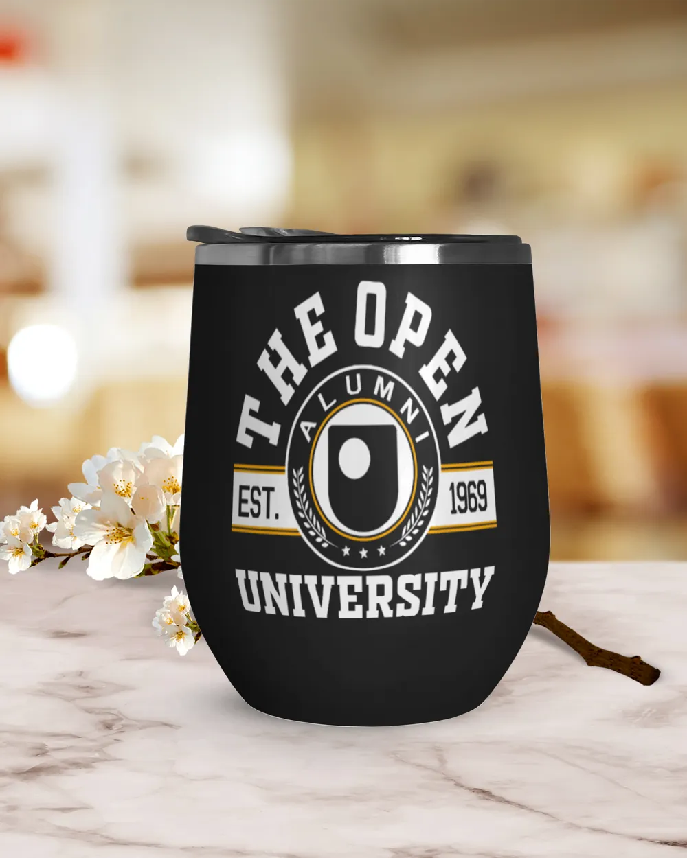 The Open University Lgo2 Wine Tumbler (12 oz) black 12oz