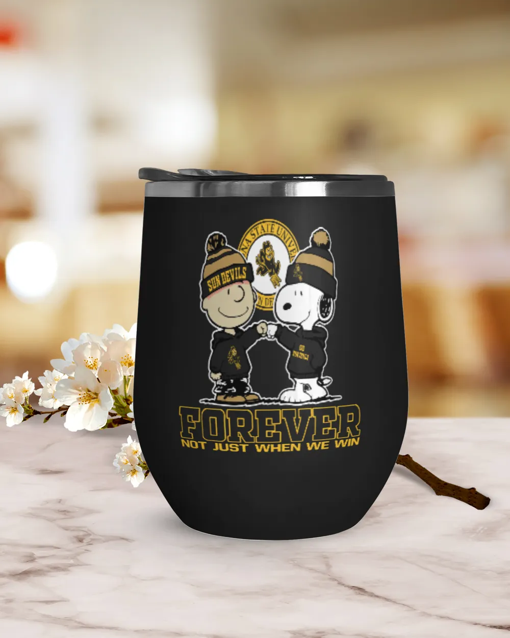 Arizona State Sun Devils not just when we win US Wine Tumbler (12 oz) black 12oz