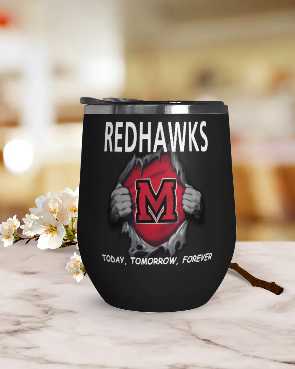 Miami RedHawks tomorrow forever US Wine Tumbler (12 oz) black 12oz