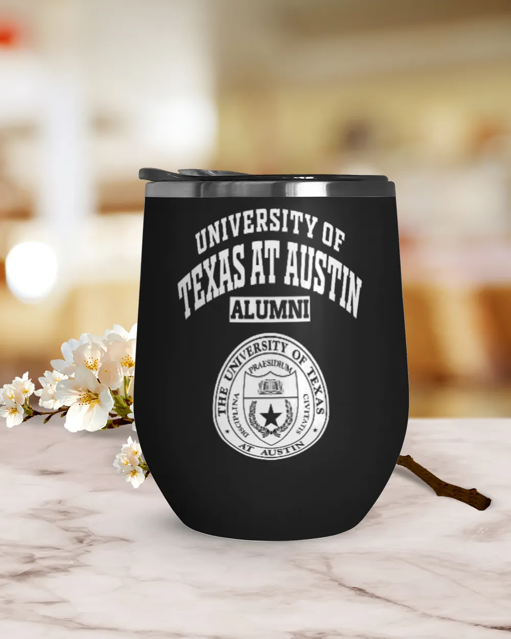 Uni of Texas at Austin_ LGO Wine Tumbler (12 oz) black 12oz