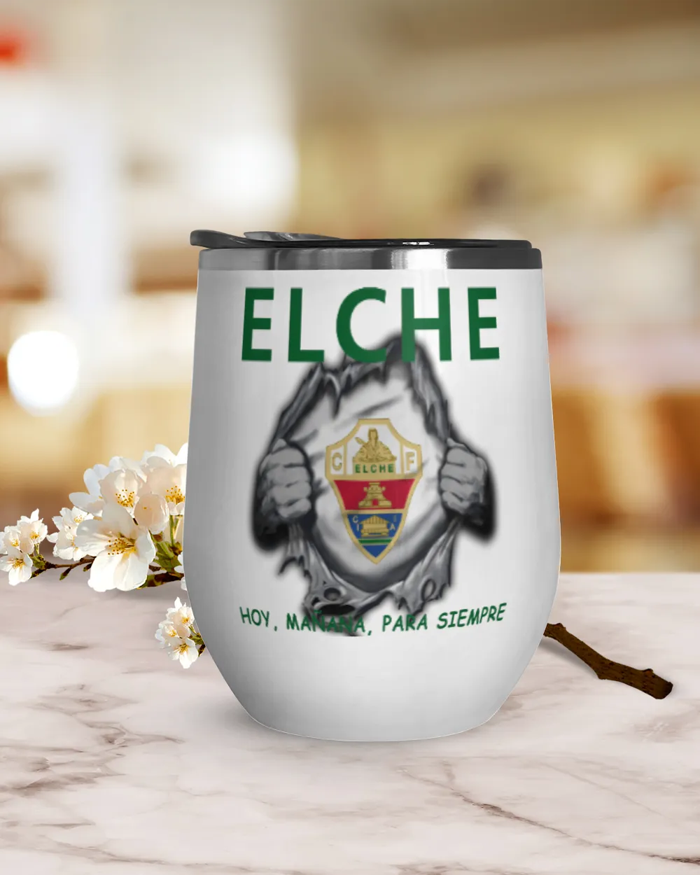 Elche CF today Forever SPA Wine Tumbler (12 oz) white 12oz