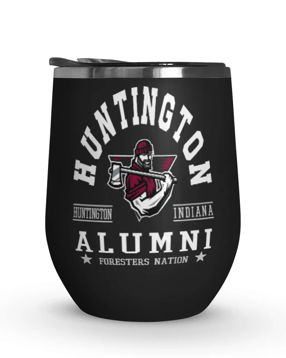 Huntington College Nation Wine Tumbler (12 oz) black 12oz