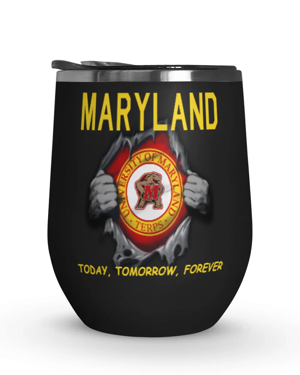 Maryland Terrapins Today forever US Wine Tumbler (12 oz) black 12oz
