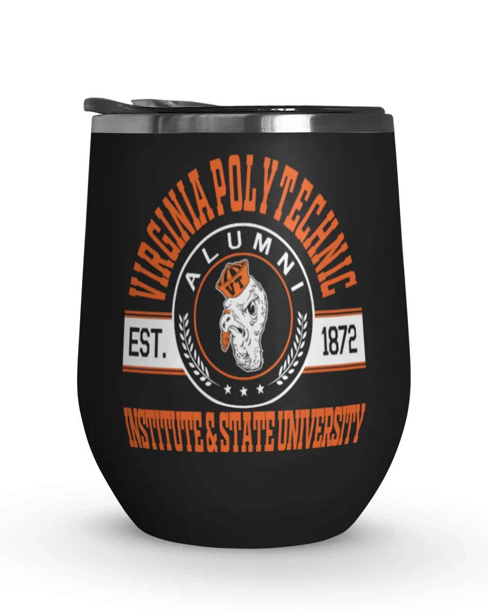Virginia Polytechnic Institute and State University Lgo2 Wine Tumbler (12 oz) black 12oz