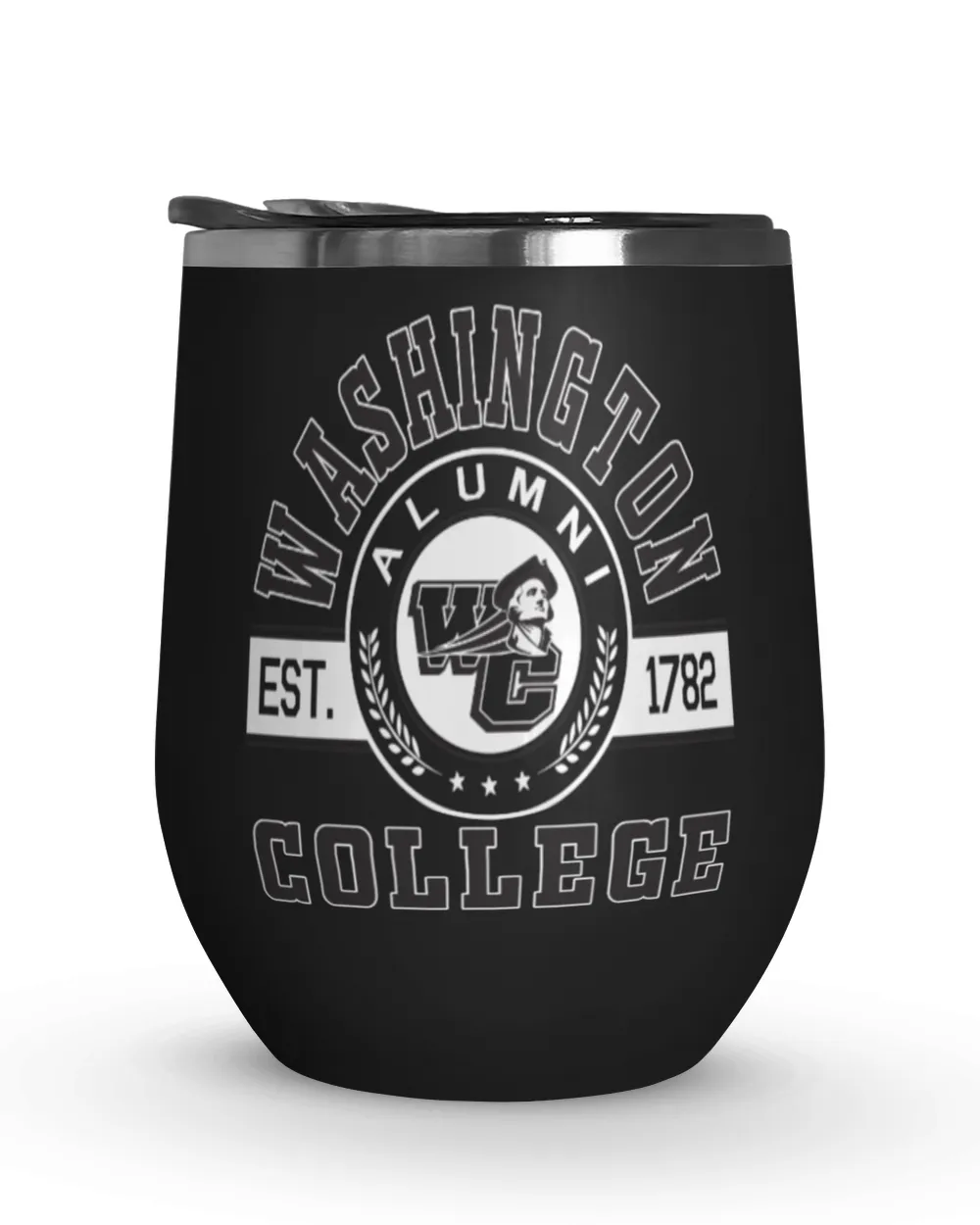 Washington College Lgo2 Wine Tumbler (12 oz) black 12oz