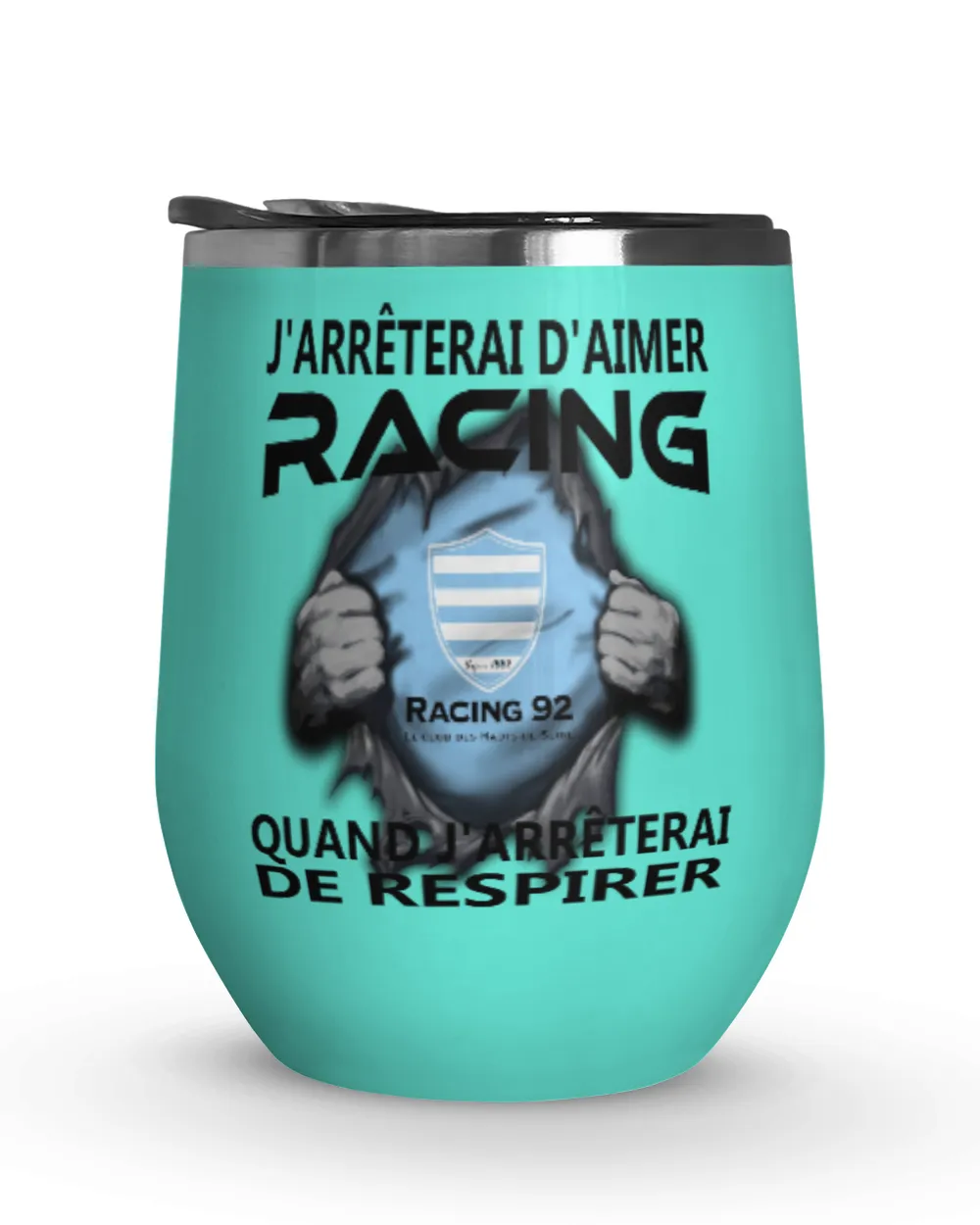 Racing 92 I will stop FRA Wine Tumbler (12 oz) mint 12oz