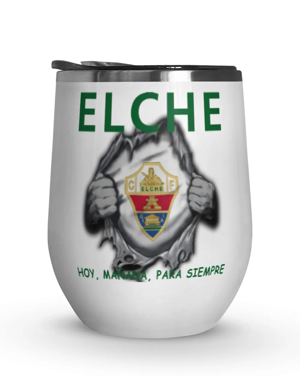 Elche CF today Forever SPA Wine Tumbler (12 oz) white 12oz