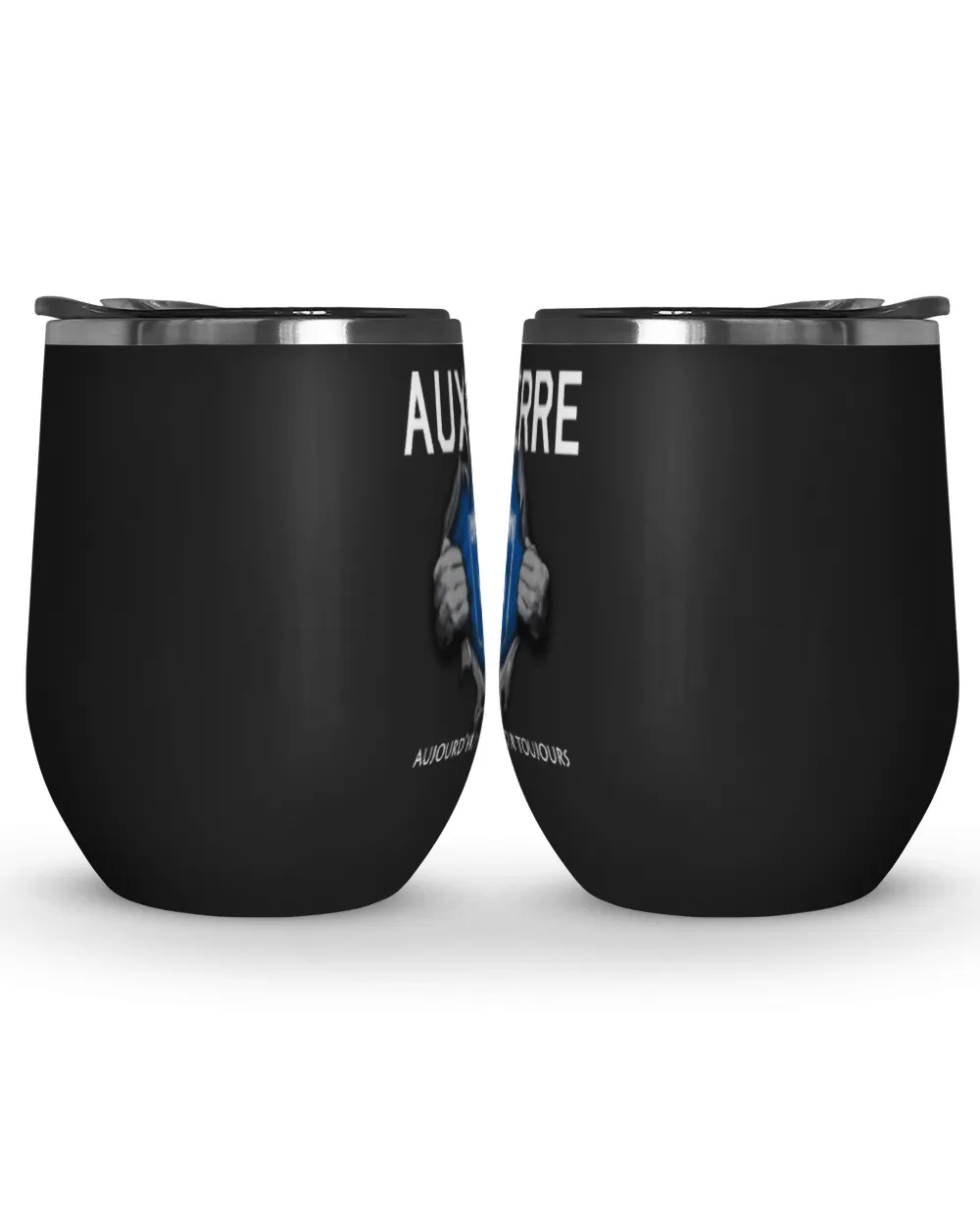 AJ Auxerre Today Forever FRA Wine Tumbler (12 oz) black 12oz