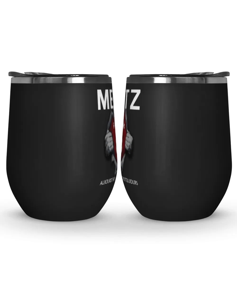 FC Metz Today Forever FRA Wine Tumbler (12 oz) black 12oz