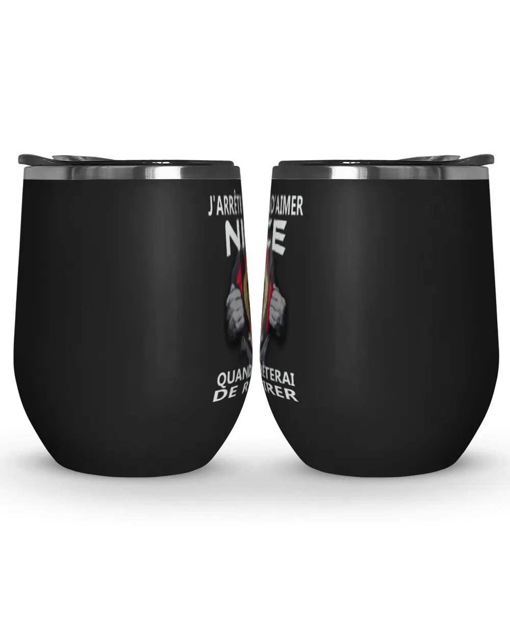 OGC Nice I will only stop FRA Wine Tumbler (12 oz) black 12oz