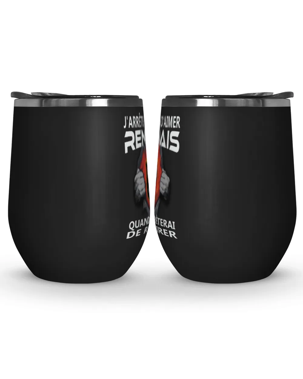 Stade Rennais FC I will only stop FRA Wine Tumbler (12 oz) black 12oz