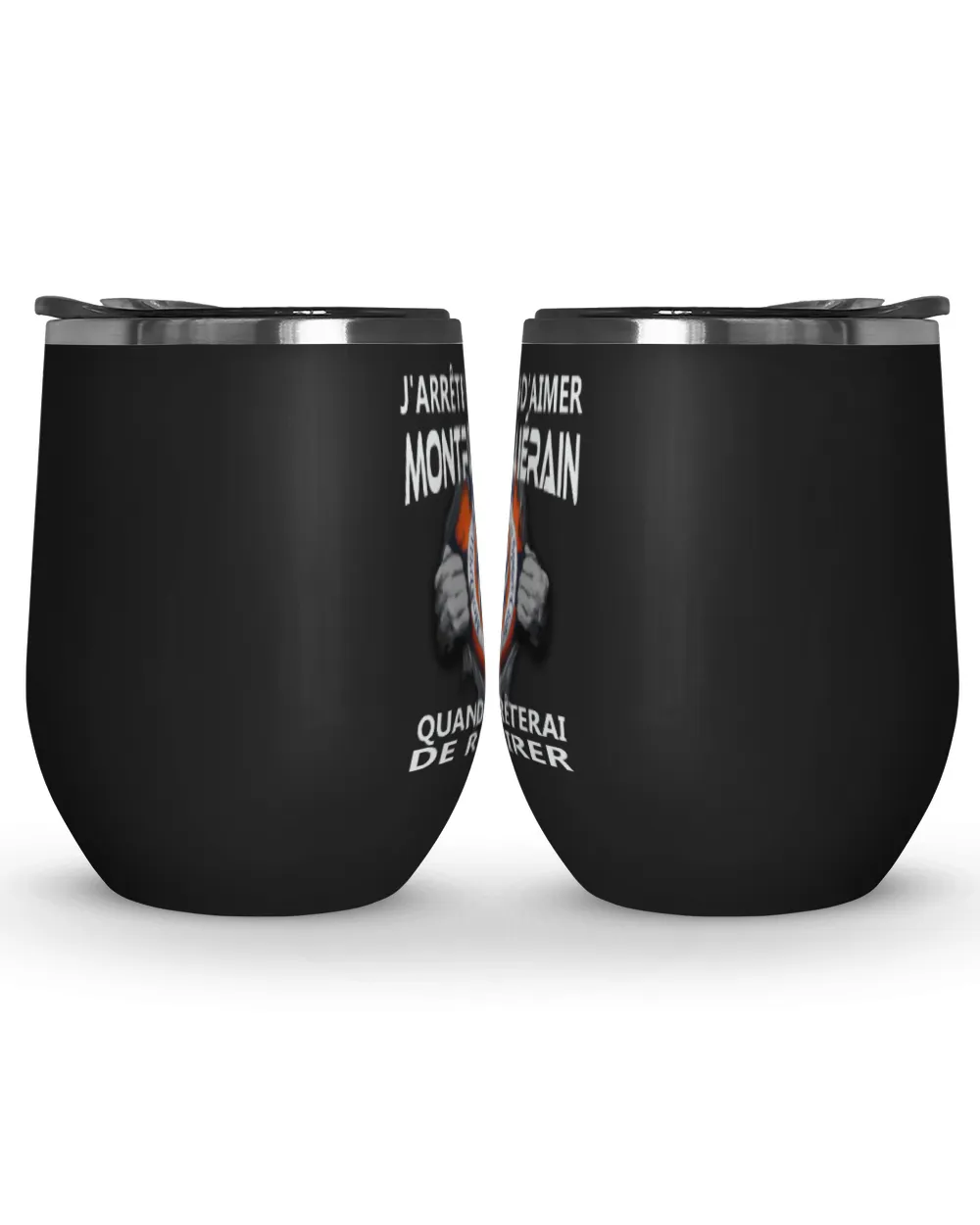 Montpellier HSC I will only stop FRA Wine Tumbler (12 oz) black 12oz