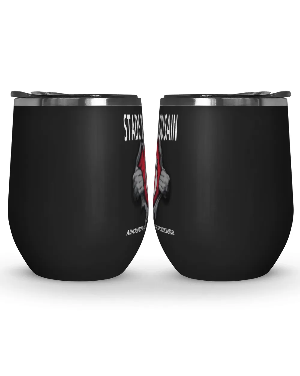 Stade Toulousain rugby Today forever FRA 2 Wine Tumbler (12 oz) black 12oz