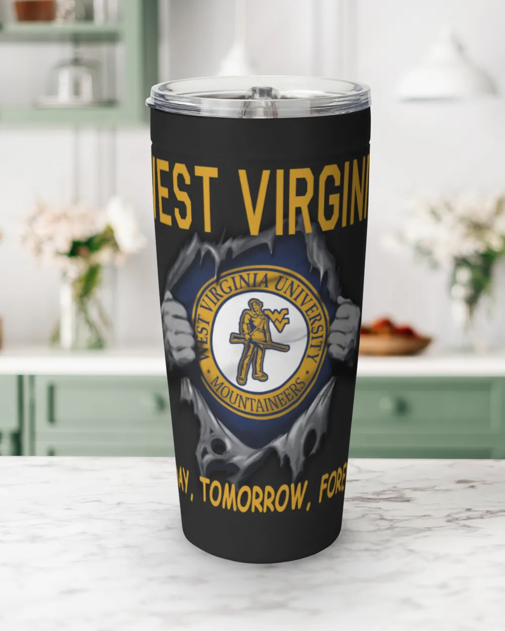 West Virginia Mountaineers Today forever US Viking Tumbler (20oz) black 20oz
