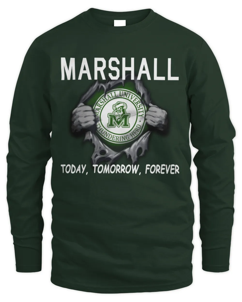 Marshall Thundering Herd Today forever US Men's Long Sleeved T-Shirt forest-green s