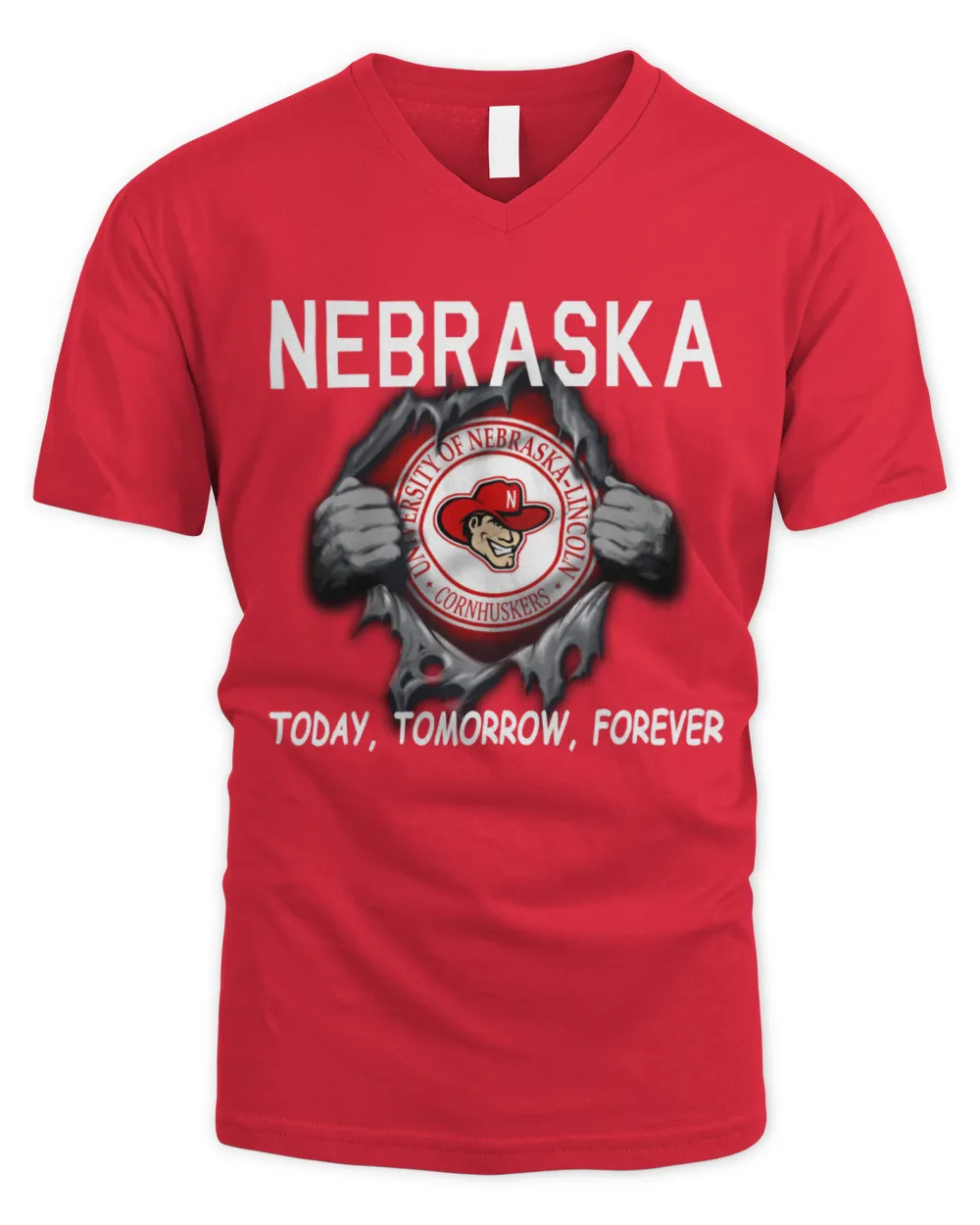 Nebraska Cornhuskers Today forever US Men's V-Neck T-Shirt red s