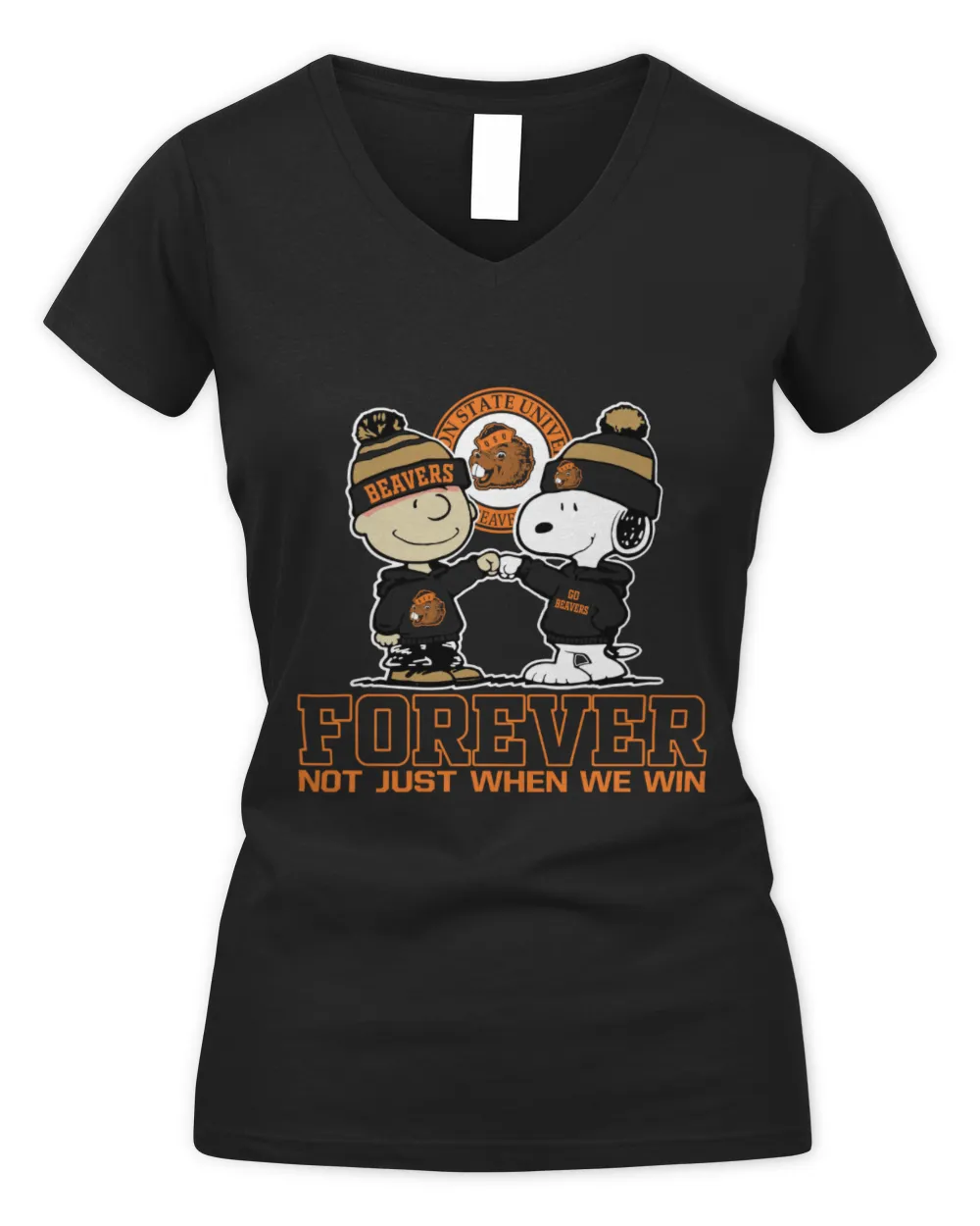 Oregon State Beavers not just when we win US Women's V-Neck T-Shirt black s
