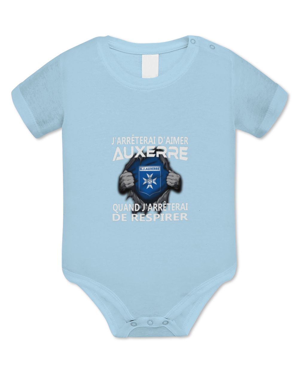 AJ Auxerre I will only stop FRA Baby Bodysuit - EU light-blue 3m