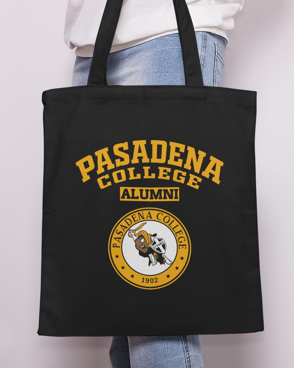 Pasadena College  LGO Tote Bag - Printed in the EU black onesize