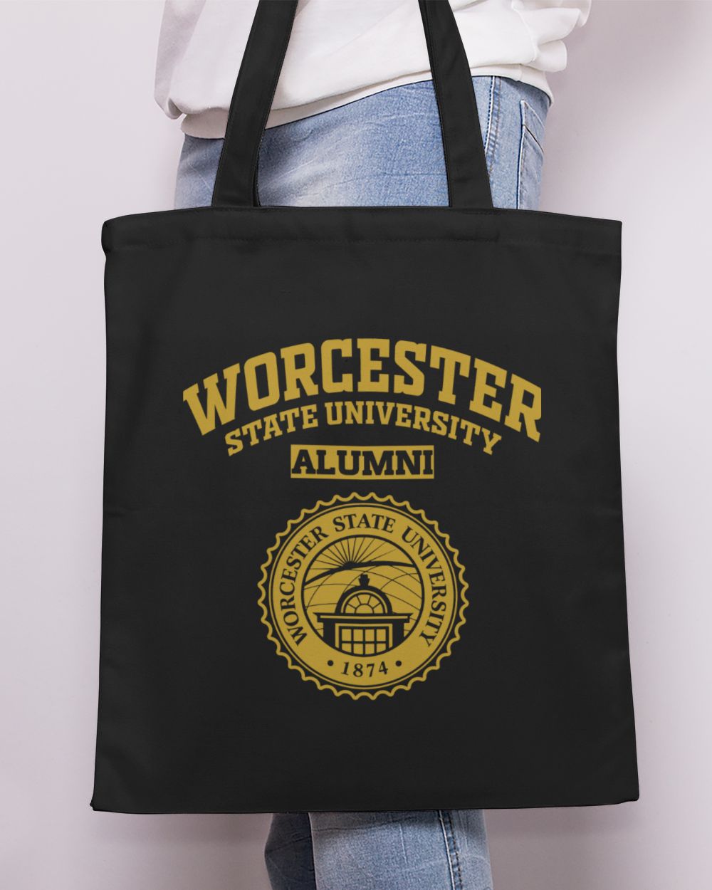 Worcester State Uni LG Tote Bag - Printed in the EU black onesize
