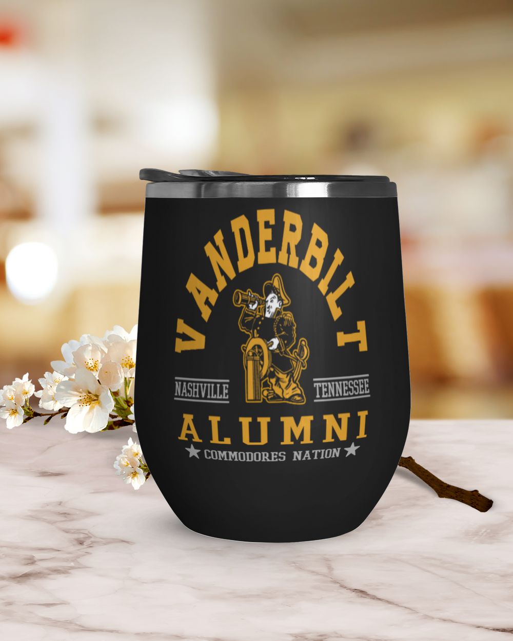 Vanderbilt Uni Nation Wine Tumbler (12 oz) black 12oz