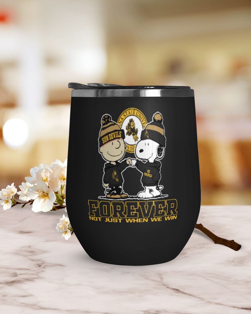 Arizona State Sun Devils not just when we win US Wine Tumbler (12 oz) black 12oz