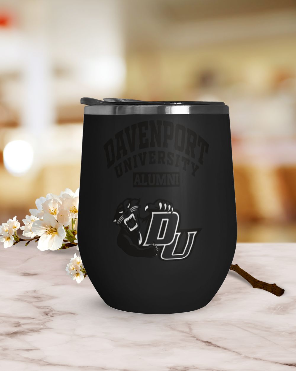 Davenport UNI LGO Wine Tumbler (12 oz) black 12oz