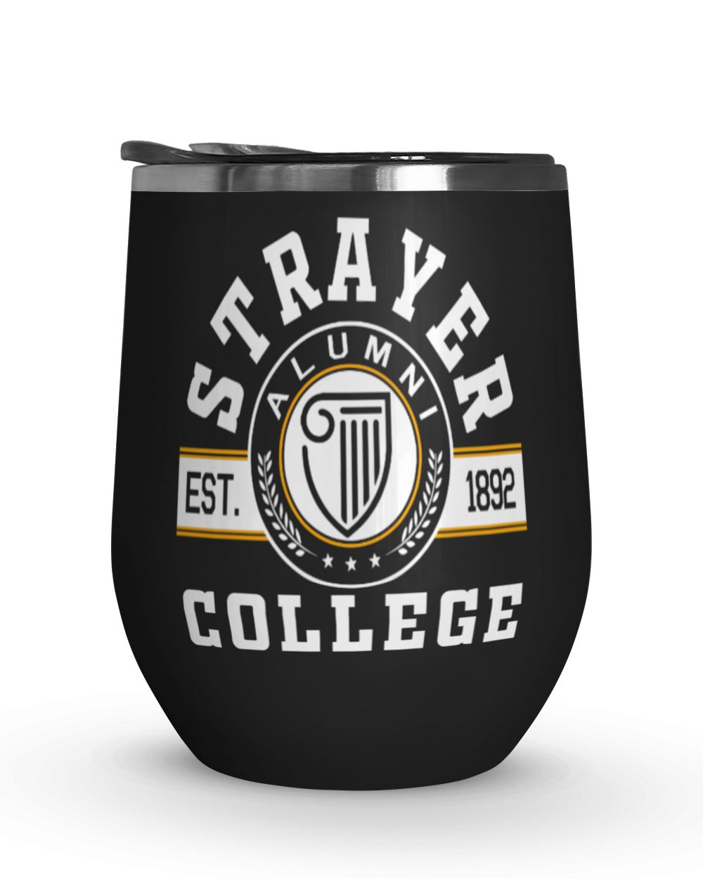 Strayer College Lgo2 Wine Tumbler (12 oz) black 12oz