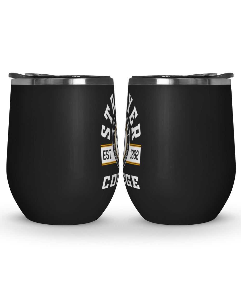 Strayer College Lgo2 Wine Tumbler (12 oz) black 12oz