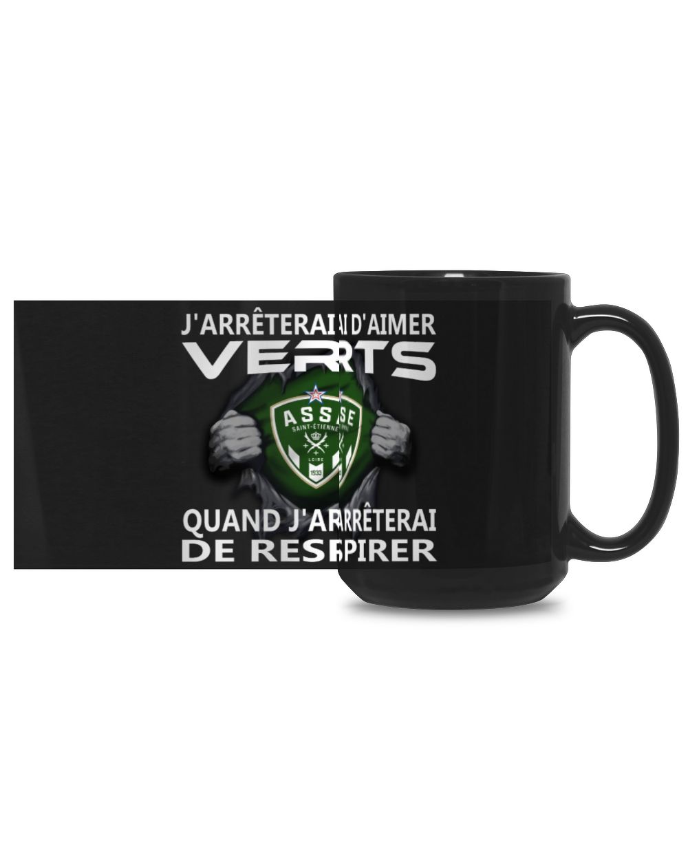 AS Saint Etienne I will only stop FRA Black Mug 15oz black 15oz