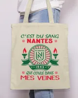 FC Nantes Blood runs FRA Tote Bag - Printed in the EU natural onesize