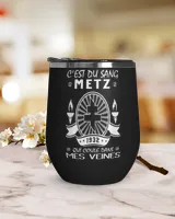 FC Metz Blood runs FRA Wine Tumbler (12 oz) black 12oz