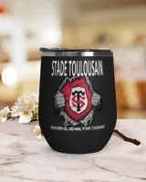 Stade Toulousain rugby Today forever FRA 2 Wine Tumbler (12 oz) black 12oz