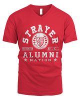 Strayer University Nation Men's V-Neck T-Shirt red s